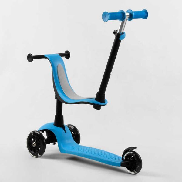 Самокат трехколесный с сидением и родительской ручкой Best Scooter (PL-422) колеса PU со светом 106697 фото
