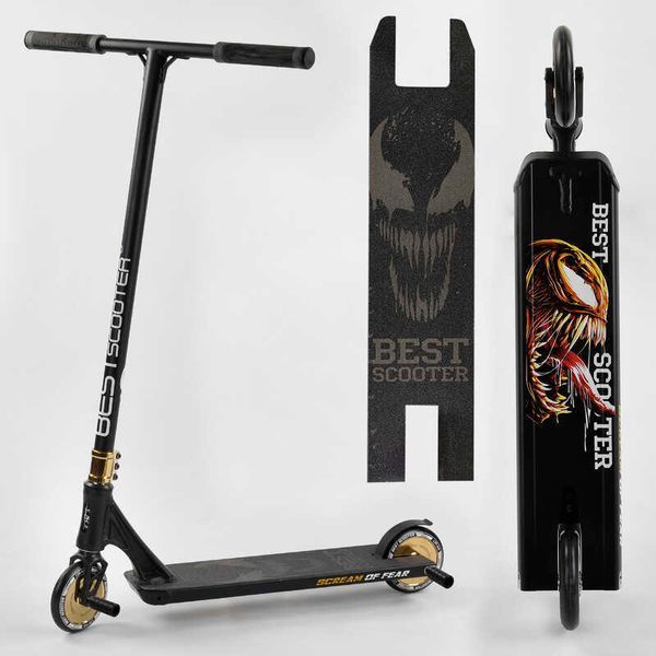 Самокат трюковой Best Scooter (71383) "SIMBIOTE" HIC-система, ПЕГИ, алюминиевый диск и дека, колёса 120мм PU 102307 фото