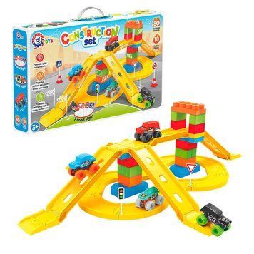 Конструктор на 80 деталей з 4 машинками та дорожніми знаками (8461) "Technok Toys" 146125 фото