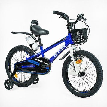 Дитячий двоколісний велосипед Corso Tayger 18&Prime; з алюмінієвою рамою, ручним гальмом, боковими колесами та дзвоником (TG-40571) 153898 фото