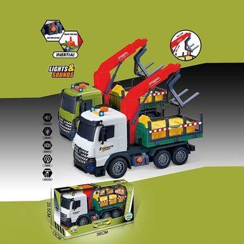 Спецтехніка 687-60 C (24/2) 2 кольори, звук, підсвічування, механічне підіймання стріли, інерція, в коробці 162196 фото