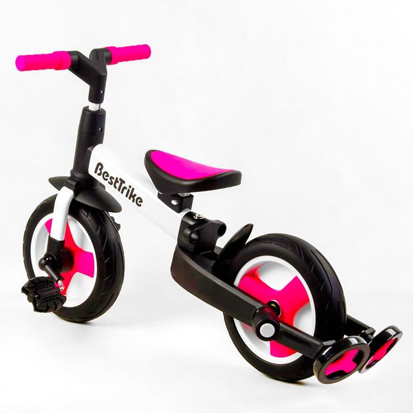 Детский велосипед трансформер с родительской ручкой 2/1 Беговел Best Trike (55475) колеса PU 10'' съемные педали 105226 фото