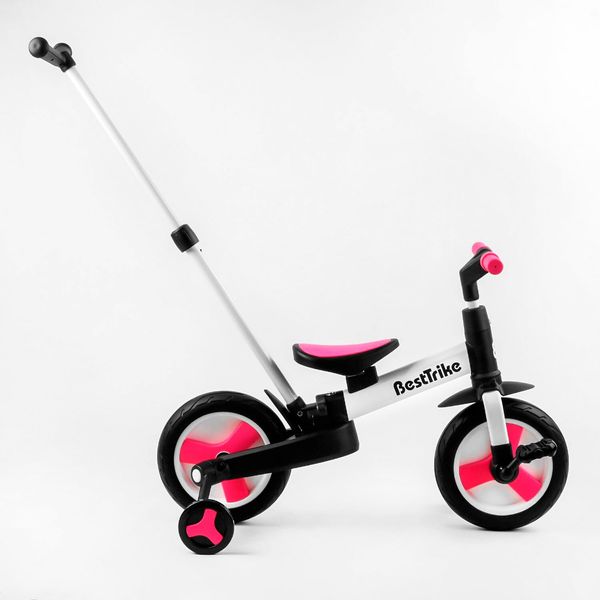 Дитячий велосипед трансформер з батьківською ручкою 2/1 Біговел Best Trike (55475) колеса PU 10'' знімні педалі 105226 фото