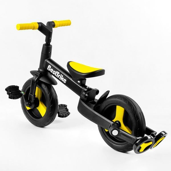 Велосипед детский с родительской ручкой трансформер 2/1 Беговел Best Trike (58195) колеса PU 10'' съемные педали 105224 фото
