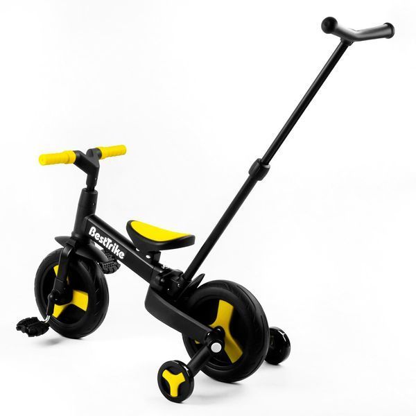 Велосипед детский с родительской ручкой трансформер 2/1 Беговел Best Trike (58195) колеса PU 10'' съемные педали 105224 фото