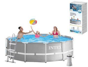 Басейн каркасний 26716 NP Intex (1) розмір 366x99 см, фільтр-насос 2006 л/год, об'єм води - 8503л, в коробці 96758 фото