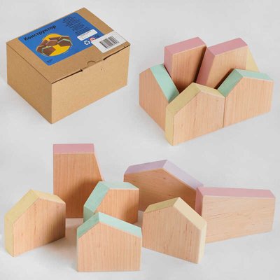 Конструктор деревянный КP-018 (1) "Игруша", "Геометрические формы", 7 деталей, логический, в коробке 116991 фото