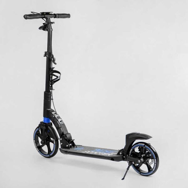 Самокат двоколісний з ручним гальмом та амортизаторами "Best Scooter" (90166-B) фара, колеса поліуретанові 114293 фото