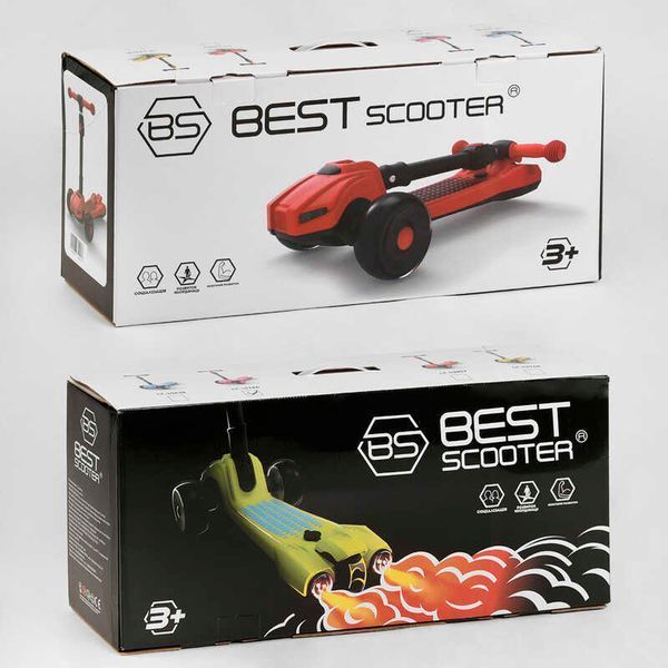 Самокат трехколесный с парогенератором и подсветкой (LT-11746) Best Scooter складной руль, колеса PU 111438 фото