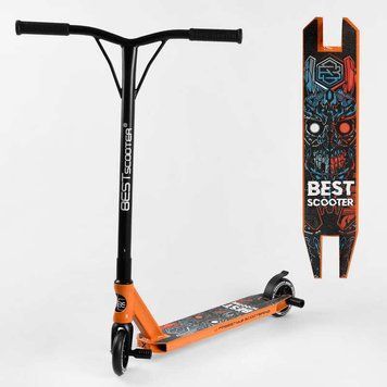 Самокат трюковый с полиуретановыми колесами 110 мм Best Scooter (18378) HIC-система, ПЕГИ, алюминиевый диск и дека, высота - 83см 106843 фото