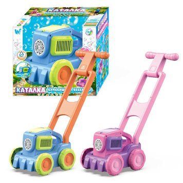 Газонокосарка з мильними бульбашками 26061 (36/2) "WToys", 2 кольори, висота 43см, підсвічування, 2 пляшечки з мильним розчином, в коробці 153548 фото