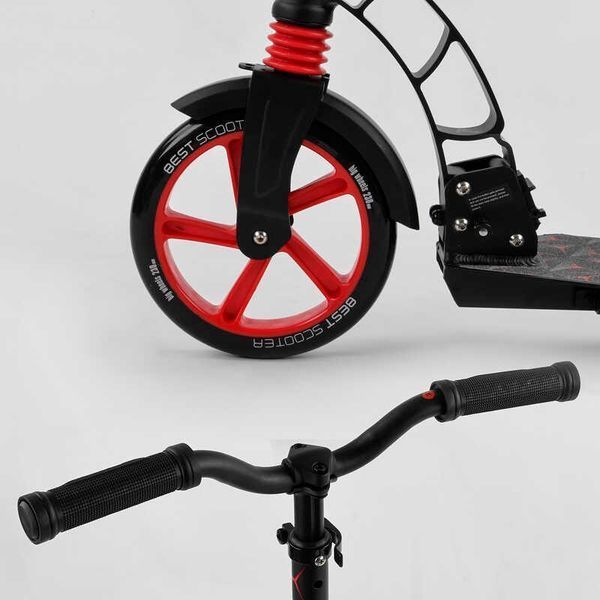 Самокат двухколесный с амортизатором "Best Scooter" (61711) колеса PU d переднее 230мм, d заднее 180мм 103455 фото