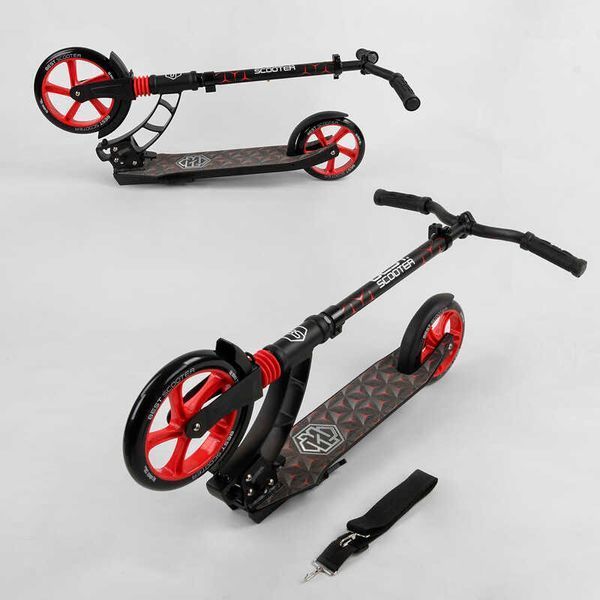 Самокат двухколесный с амортизатором "Best Scooter" (61711) колеса PU d переднее 230мм, d заднее 180мм 103455 фото