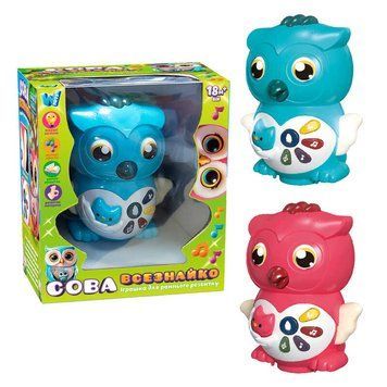Музична сова 36736 (36/2) "WToys", 2 кольори, ОЗВУЧУВАННЯ УКРАЇНСЬКОЮ МОВОЮ, казки, пісні, загадки, колесо вільного ходу, підсвічування, в коробці 176899 фото