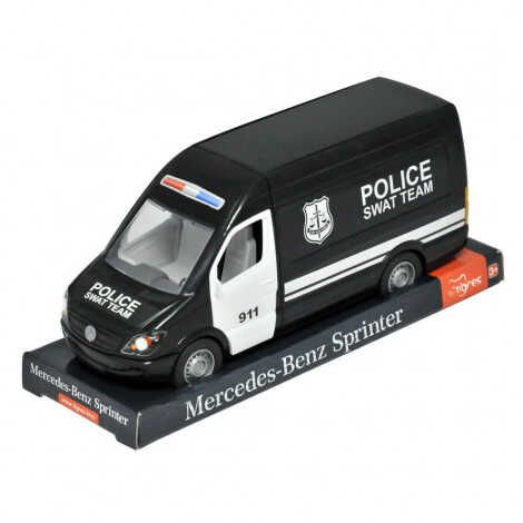 Машина "Mercedes-Benz Sprinter" 39721 (6) "Tigres", "Полиция", открываются двери кабины и кузова, в коробке 104790 фото