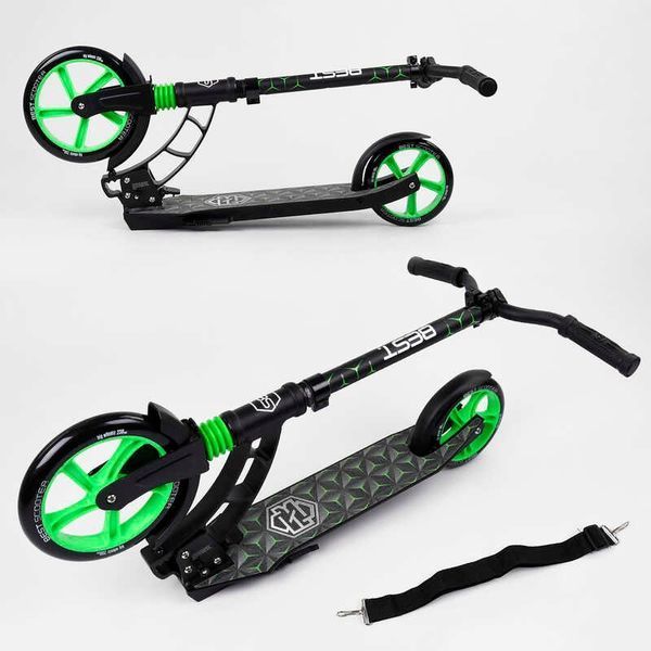 Самокат двоколісний з амортизатором "Best Scooter" (62798) колеса PU d переднє 230мм, d заднє 180мм 99666 фото