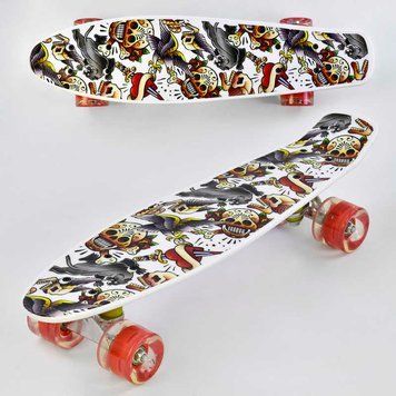 Пенні борд дитячий із колесами що світяться (Р 14209) Best Board, дошка 55см, колеса PU, d 6см 74543 фото