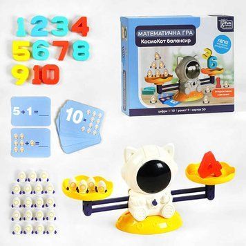 Балансир &ldquo;КосмоКот&rdquo; 79208 (12) "4FUN Game Club", 3 рівні гри, 30 двосторонніх карток, цифри від 1 до 10, в коробці 135653 фото