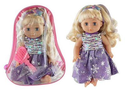 Кукла YL 1711 K-G (36) расческа, 36 см, в рюкзаке 113813 фото