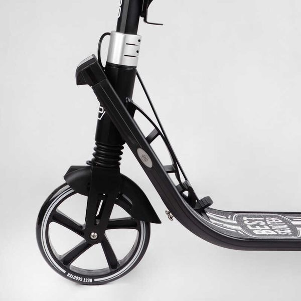 Самокат двоколісний "Best Scooter" L-36375 ФАРА, колеса PU 200мм, 2 амортизатори, затискач керма, ручне гальмо 114437 фото