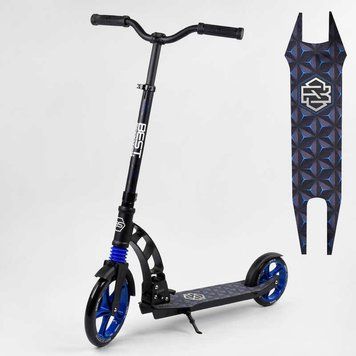 Самокат двоколісний "Best Scooter" 81 246 колеса PU, d переднього колеса - 230мм, d заднього колеса - 180мм, 1 амортизатор передній 99663 фото