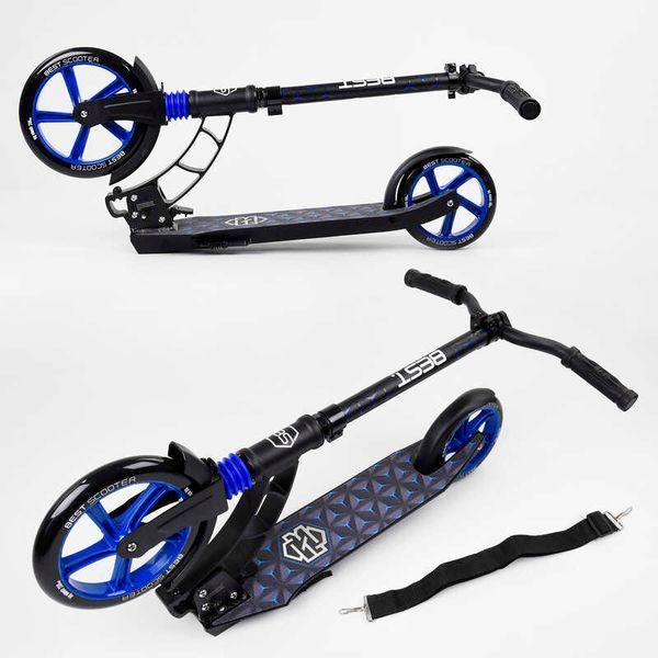 Самокат двухколесный "Best Scooter" 81246 колеса PU, d переднего колеса - 230мм, d заднего колеса - 180мм, 1 амортизатор передний, 99663 фото