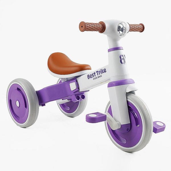 Трехколесный велосипед с родительской ручкой Best Trike (LB-10571) материал рамы нейлон, колеса передние 10", задние 8" 176363 фото