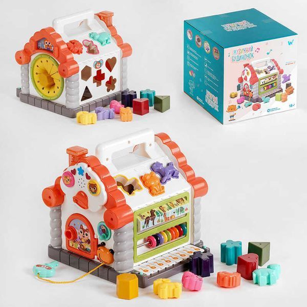 Развивающий музыкальный домик (16180) WToys украинское озвучивание, подсветка, звуки, 8 песен, сортер, счеты 115285 фото