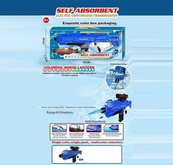 Водный автомат 456-105 A Штрих = 90422(18) аккумулятор 3.7 V, USB кабель, подсветка, автоматическая подача воды, стреляет на 10 метров, в коробке 172859 фото