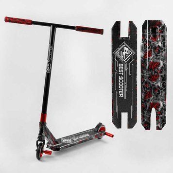 Самокат трюковый Best Scooter BS-99622 HIC-система, ПЕГИ, алюминиевый диск и дека с ПРИНТОМ, колёса PU, d=110мм, ширина руля - 60 см, в коробке 105673 фото
