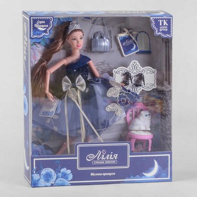 Лялька Лілія TK - 13186 (48/2) "TK Group", "Місячна принцеса", вихованець, аксесуари, меблі, в коробці 108799 фото