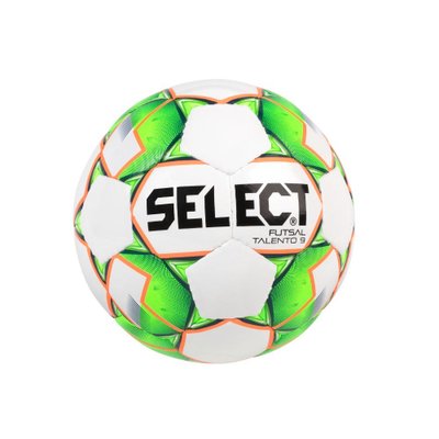 М’яч футзальний SELECT Futsal Talento 9 (327) біл/зел/помаран, 49,5-51,5 106043 фото
