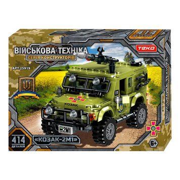 Конструктор "Военная техника" 25919 (24) 414 деталей, "Teko", бронированная машина "Казак-2М1", в коробке 138927 фото