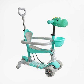 Самокат беговел с защитным бампером (5в1 P-67303) Best Scooter, колеса со светом 166619 фото