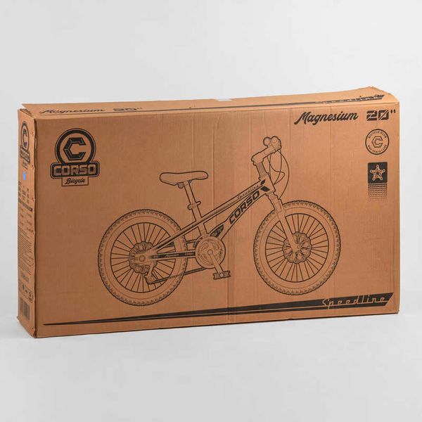 Дитячий магнієвий велосипед 20'' CORSO «Speedline» (MG-39427) магнієва рама, дискові гальма, додаткові колеса, зібраний на 75 103521 фото