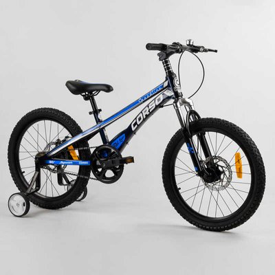 Дитячий двоколісний магнієвий велосипед 20'' CORSO «Speedline» (MG-64713) дискові гальма, додаткові колеса, зібраний на 75% 103525 фото