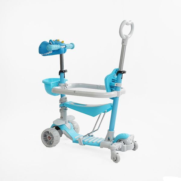 Самокат біговел з батьківською ручкою 5в1 (P-92401) Best Scooter, захисний бампер, колеса зі світлом 166618 фото
